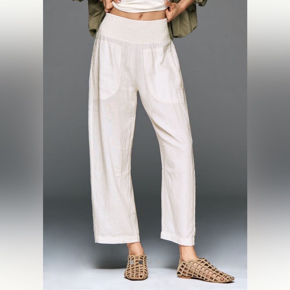 NWT Pilcro Reese Cream Linen Pants size S